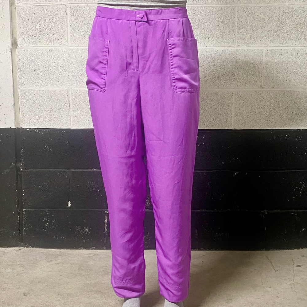 Vintage Silk Magenta Trousers Size M